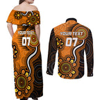 custom-scorchers-cricket-indigenous-couples-matching-off-shoulder-maxi-dress-and-long-sleeve-button-shirt-champions-fire-up