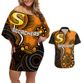 custom-scorchers-cricket-indigenous-couples-matching-off-shoulder-short-dress-and-hawaiian-shirt-champions-fire-up