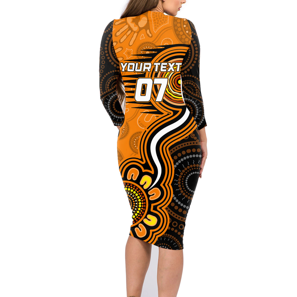 custom-scorchers-cricket-indigenous-family-matching-long-sleeve-bodycon-dress-and-hawaiian-shirt-champions-fire-up