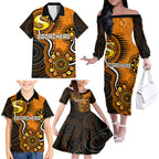 custom-scorchers-cricket-indigenous-family-matching-off-shoulder-long-sleeve-dress-and-hawaiian-shirt-champions-fire-up