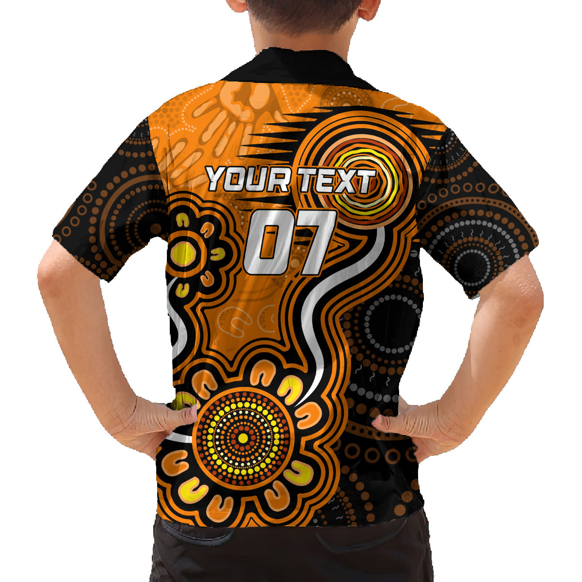 custom-scorchers-cricket-indigenous-family-matching-off-shoulder-long-sleeve-dress-and-hawaiian-shirt-champions-fire-up