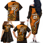custom-scorchers-cricket-indigenous-family-matching-off-shoulder-long-sleeve-dress-and-hawaiian-shirt-champions-fire-up