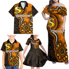 custom-scorchers-cricket-indigenous-family-matching-off-shoulder-maxi-dress-and-hawaiian-shirt-champions-fire-up