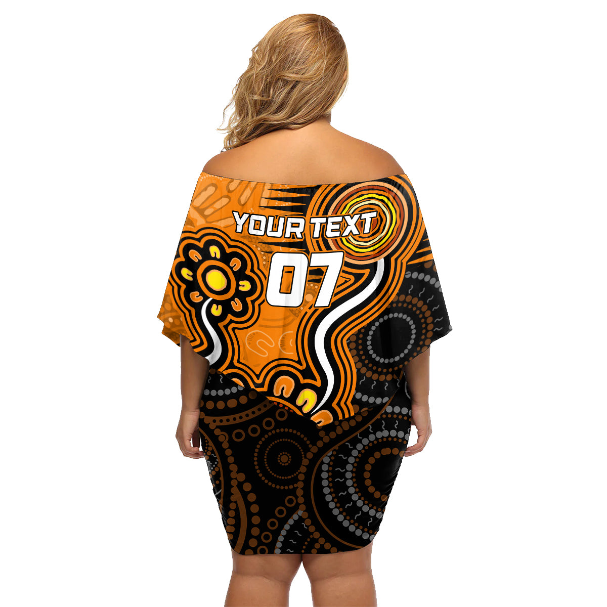 custom-scorchers-cricket-indigenous-family-matching-off-shoulder-short-dress-and-hawaiian-shirt-champions-fire-up