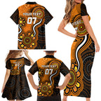 custom-scorchers-cricket-indigenous-family-matching-short-sleeve-bodycon-dress-and-hawaiian-shirt-champions-fire-up