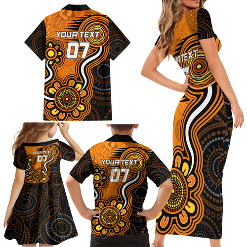 custom-scorchers-cricket-indigenous-family-matching-short-sleeve-bodycon-dress-and-hawaiian-shirt-champions-fire-up
