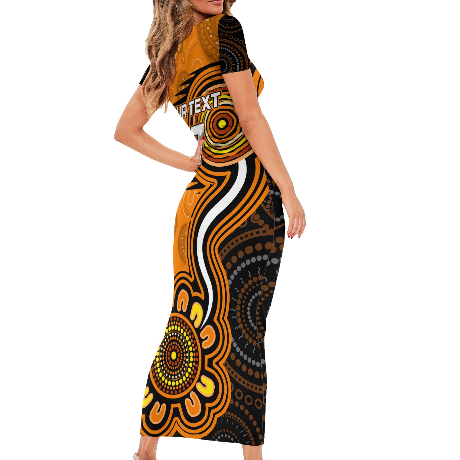 custom-scorchers-cricket-indigenous-family-matching-short-sleeve-bodycon-dress-and-hawaiian-shirt-champions-fire-up