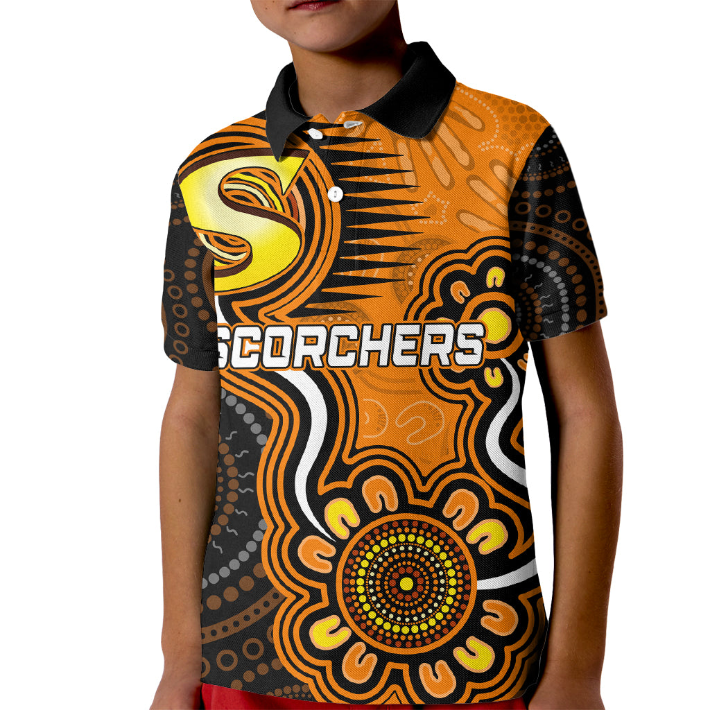 custom-scorchers-cricket-indigenous-kid-polo-shirt-champions-fire-up