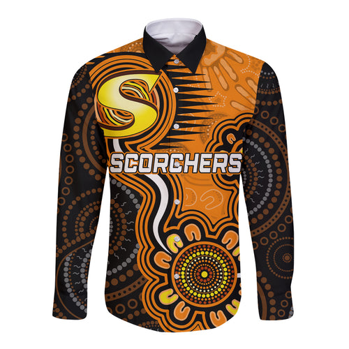 custom-scorchers-cricket-indigenous-long-sleeve-button-shirt-champions-fire-up
