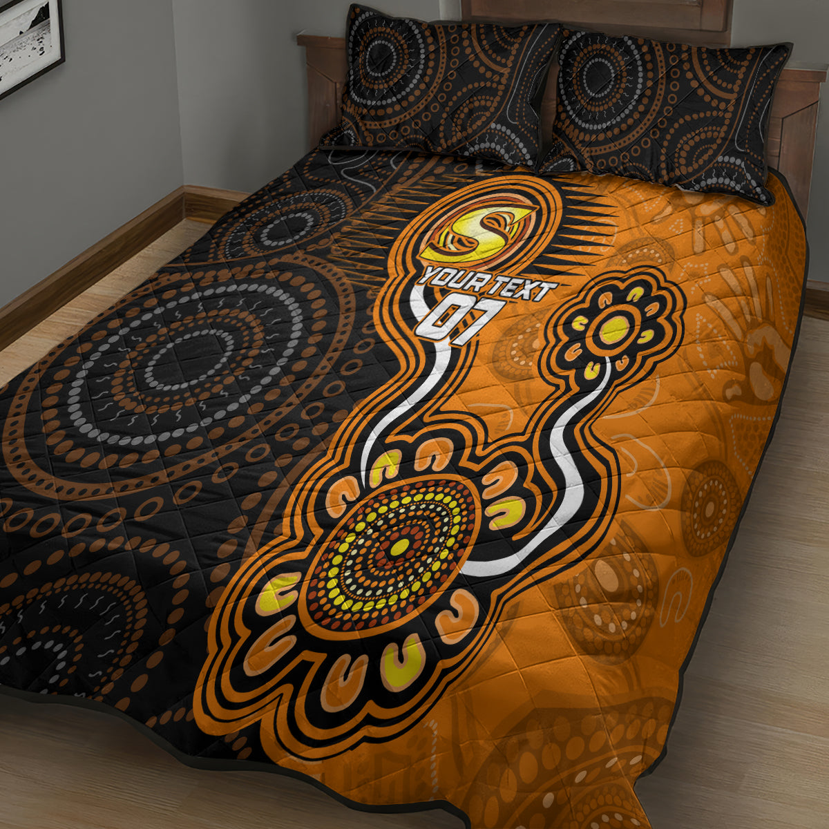 custom-scorchers-cricket-indigenous-quilt-bed-set-champions-fire-up