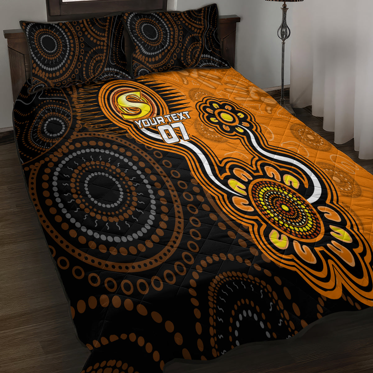 custom-scorchers-cricket-indigenous-quilt-bed-set-champions-fire-up