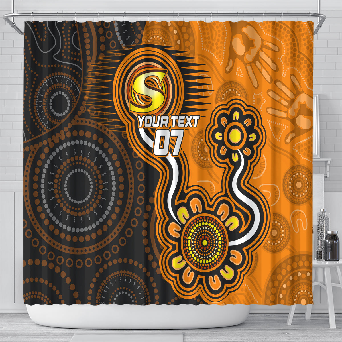 custom-scorchers-cricket-indigenous-shower-curtain-champions-fire-up