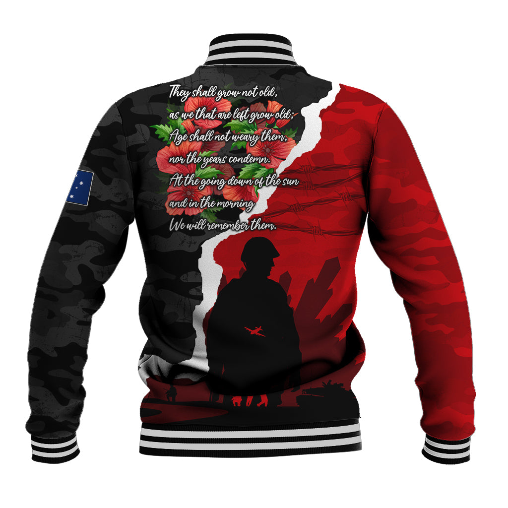 Anzac Day Camouflage Baseball Jacket Ode of Remembrance