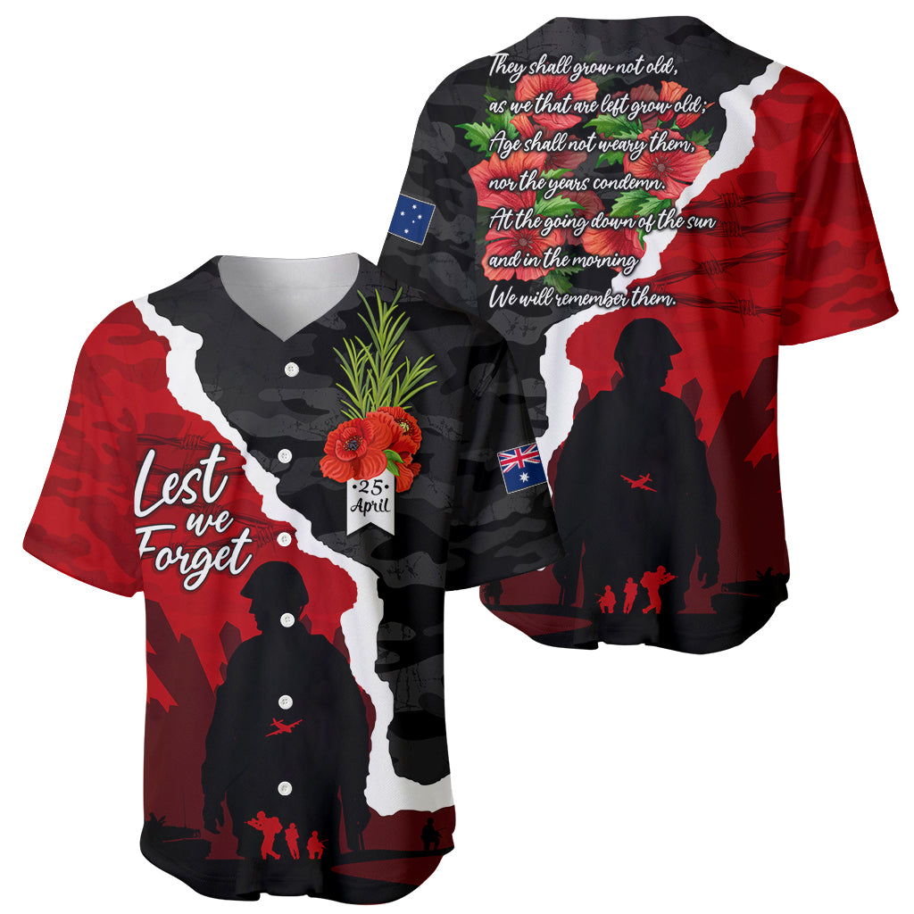 Anzac Day Camouflage Baseball Jersey Ode of Remembrance