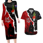 Anzac Day Camouflage Couples Matching Long Sleeve Bodycon Dress and Hawaiian Shirt Ode of Remembrance