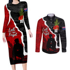 Anzac Day Camouflage Couples Matching Long Sleeve Bodycon Dress and Long Sleeve Button Shirt Ode of Remembrance