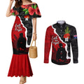 Anzac Day Camouflage Couples Matching Mermaid Dress and Long Sleeve Button Shirt Ode of Remembrance