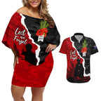 Anzac Day Camouflage Couples Matching Off Shoulder Short Dress and Hawaiian Shirt Ode of Remembrance