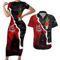 Anzac Day Camouflage Couples Matching Short Sleeve Bodycon Dress and Hawaiian Shirt Ode of Remembrance
