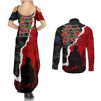 Anzac Day Camouflage Couples Matching Summer Maxi Dress and Long Sleeve Button Shirt Ode of Remembrance