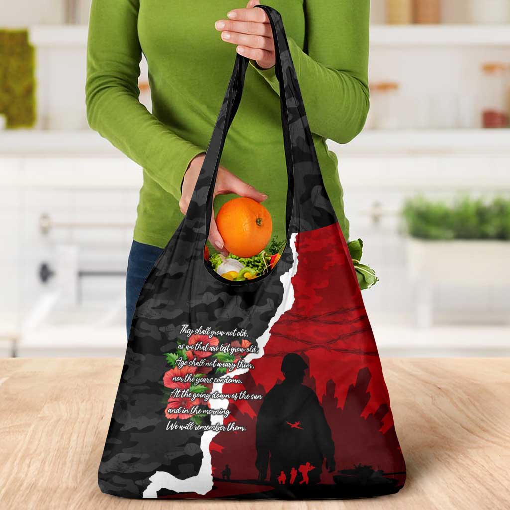 Anzac Day Camouflage Grocery Bag Ode of Remembrance