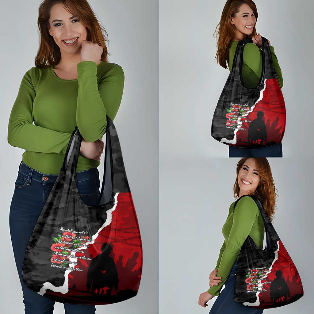 Anzac Day Camouflage Grocery Bag Ode of Remembrance