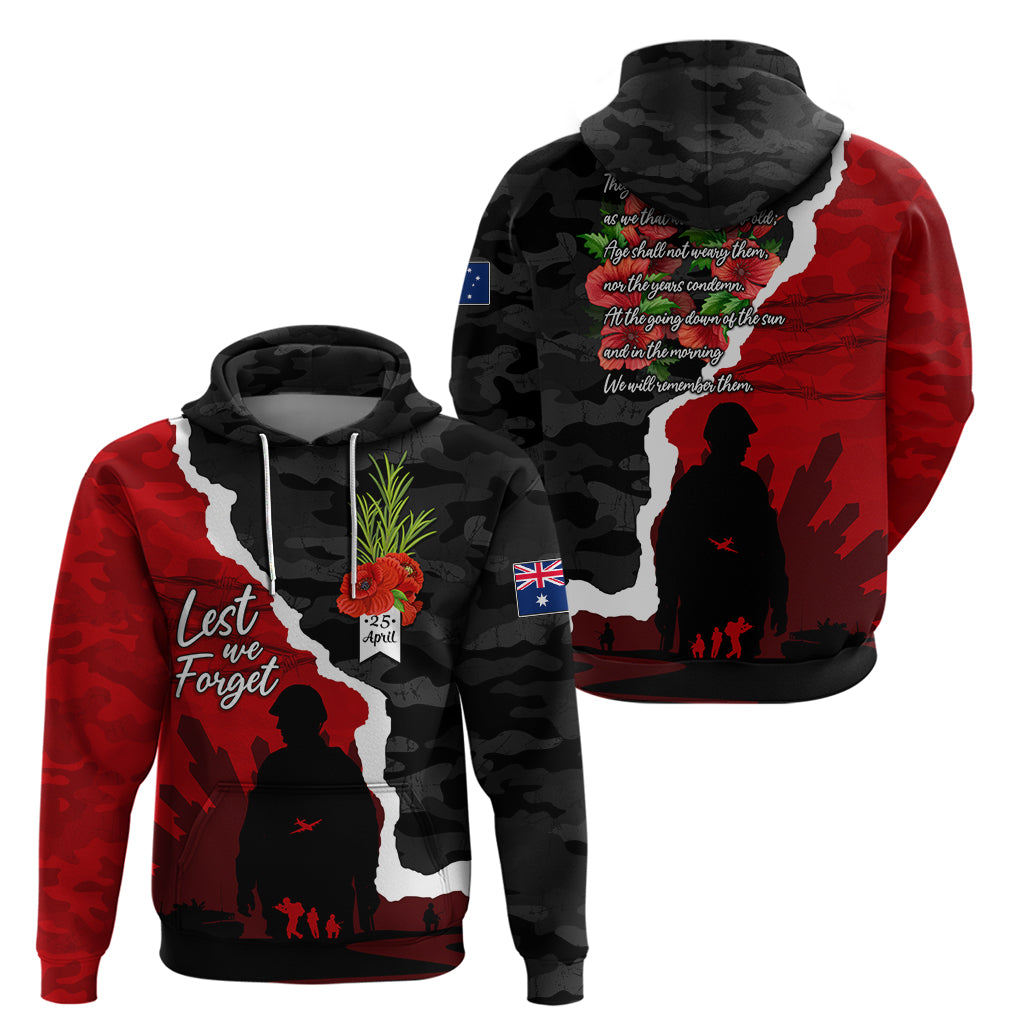 Anzac Day Camouflage Hoodie Ode of Remembrance
