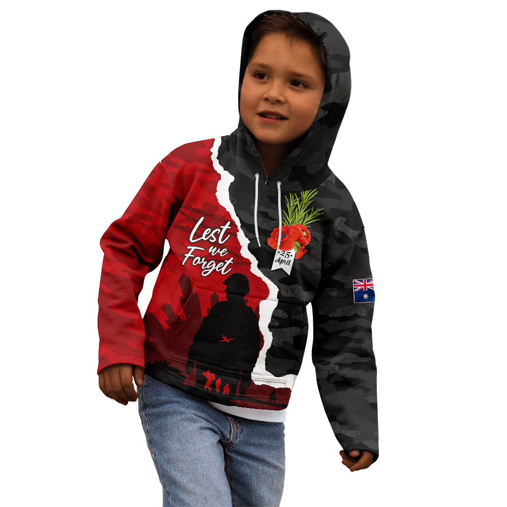 Anzac Day Camouflage Kid Hoodie Ode of Remembrance