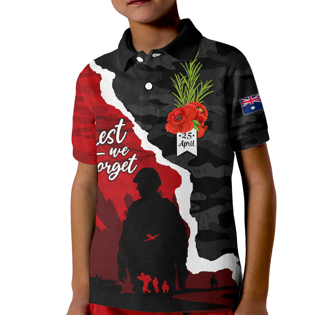 Anzac Day Camouflage Kid Polo Shirt Ode of Remembrance