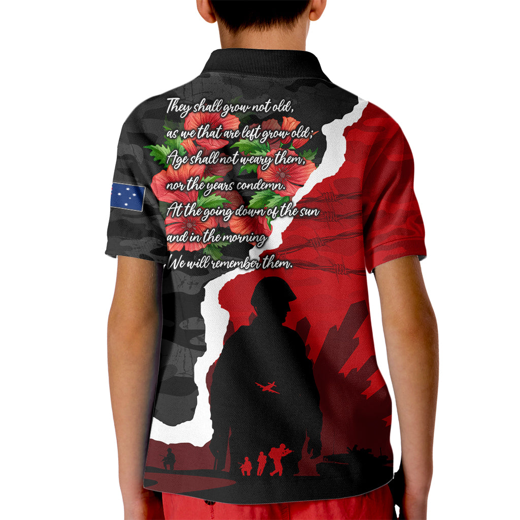 Anzac Day Camouflage Kid Polo Shirt Ode of Remembrance