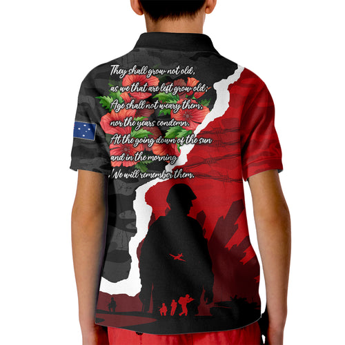 Anzac Day Camouflage Kid Polo Shirt Ode of Remembrance