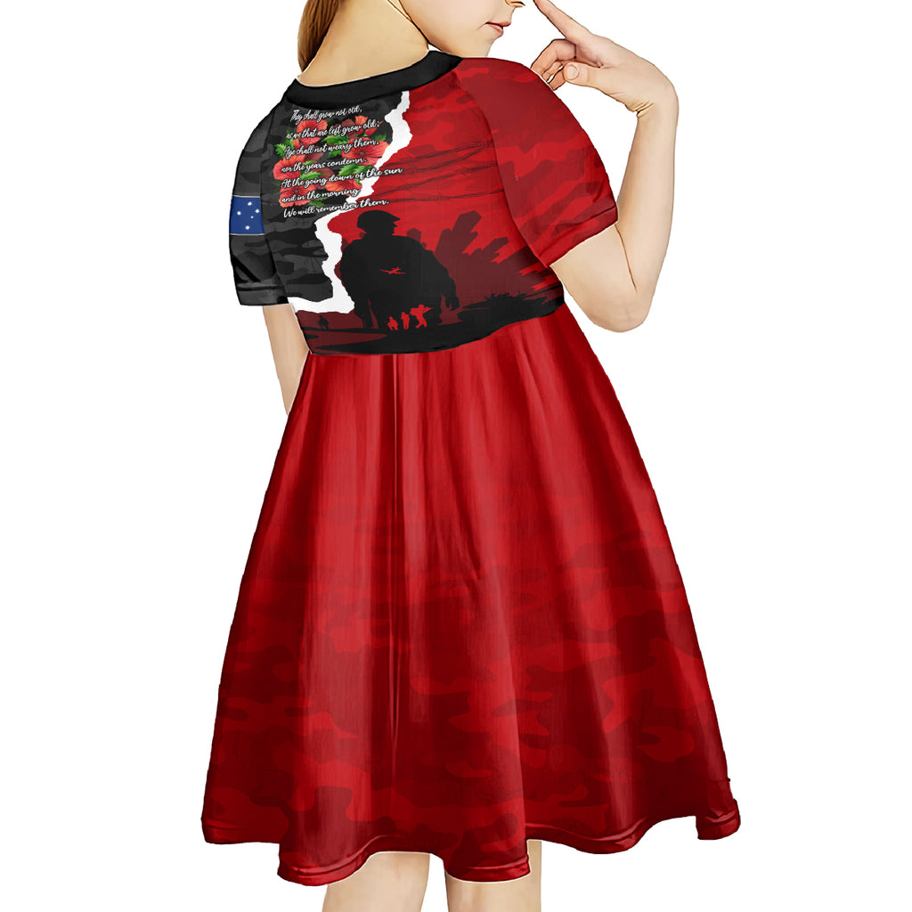 Anzac Day Camouflage Kid Short Sleeve Dress Ode of Remembrance
