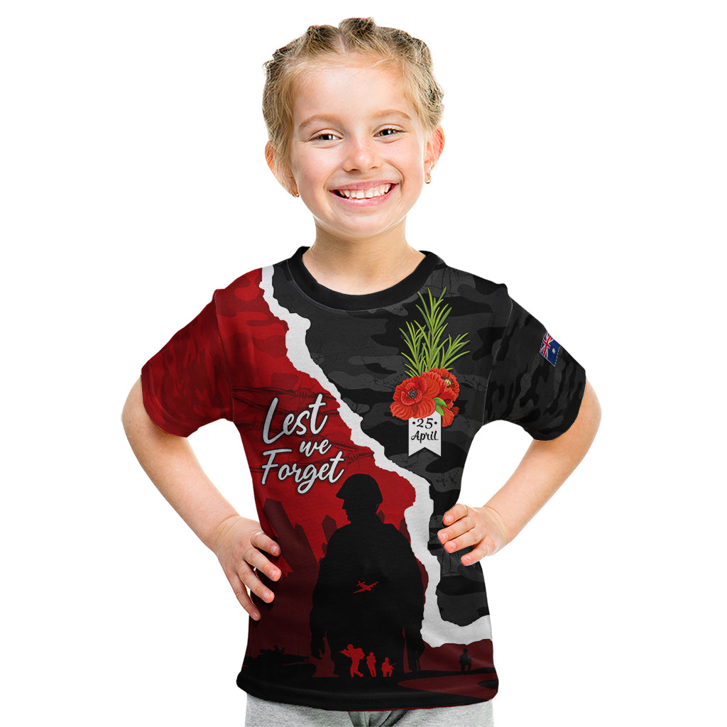 Anzac Day Camouflage Kid T Shirt Ode of Remembrance