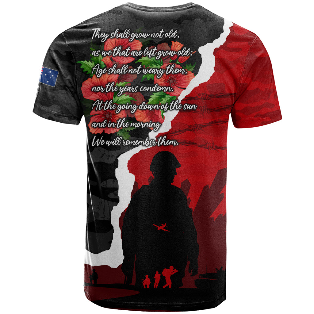 Anzac Day Camouflage T Shirt Ode of Remembrance
