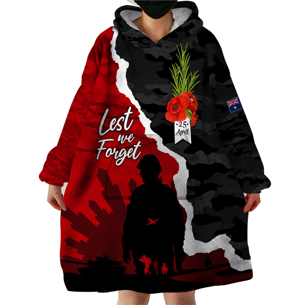 Anzac Day Camouflage Wearable Blanket Hoodie Ode of Remembrance