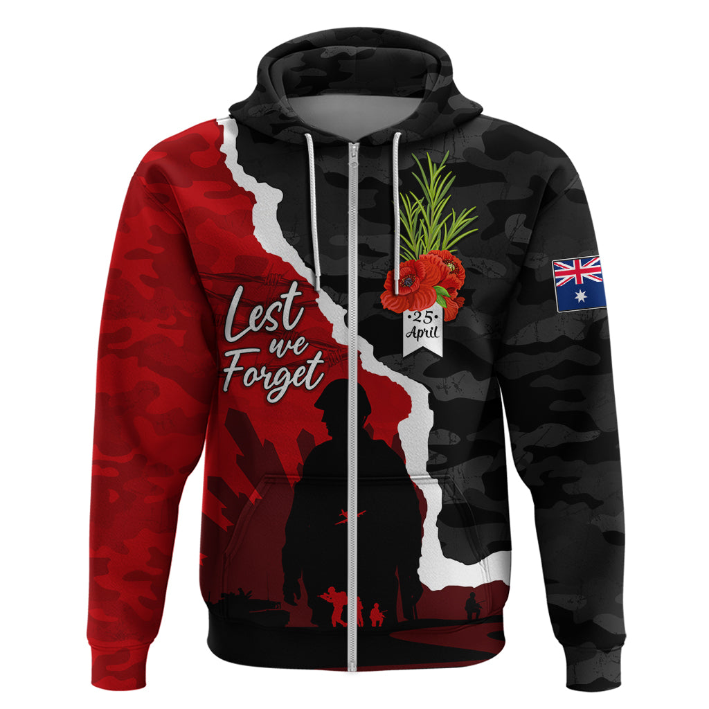 Anzac Day Camouflage Zip Hoodie Ode of Remembrance