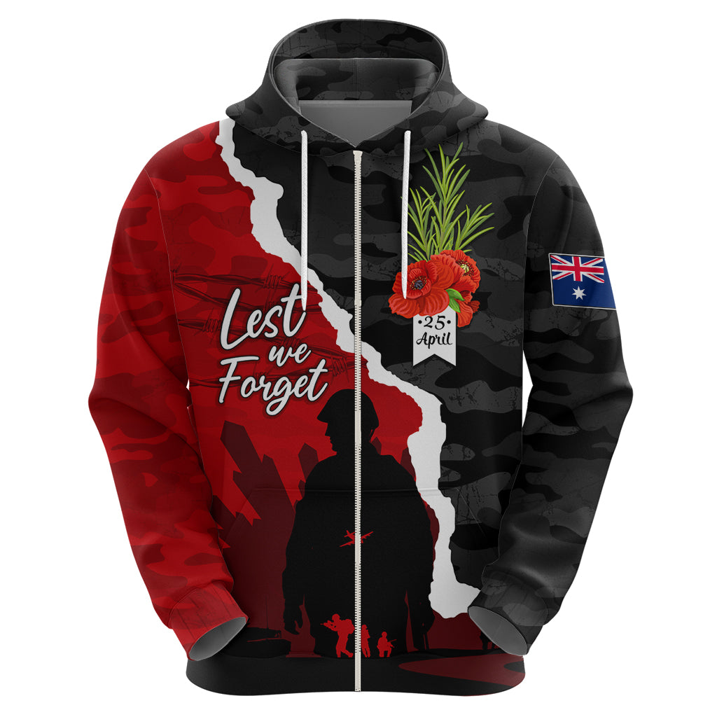 Anzac Day Camouflage Zip Hoodie Ode of Remembrance
