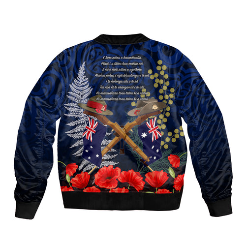 Anzac Day Aussie Mix Maori In Memories Bomber Jacket