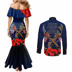 Anzac Day Aussie Mix Maori In Memories Couples Matching Mermaid Dress and Long Sleeve Button Shirt