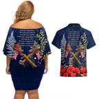 Anzac Day Aussie Mix Maori In Memories Couples Matching Off Shoulder Short Dress and Hawaiian Shirt