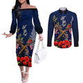 Anzac Day Aussie Mix Maori In Memories Couples Matching Off The Shoulder Long Sleeve Dress and Long Sleeve Button Shirt