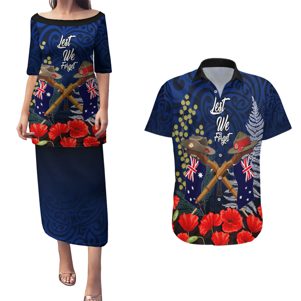 Anzac Day Aussie Mix Maori In Memories Couples Matching Puletasi and Hawaiian Shirt