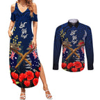 Anzac Day Aussie Mix Maori In Memories Couples Matching Summer Maxi Dress and Long Sleeve Button Shirt