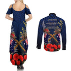Anzac Day Aussie Mix Maori In Memories Couples Matching Summer Maxi Dress and Long Sleeve Button Shirt