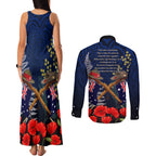 Anzac Day Aussie Mix Maori In Memories Couples Matching Tank Maxi Dress and Long Sleeve Button Shirt
