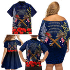 Anzac Day Aussie Mix Maori In Memories Family Matching Off Shoulder Short Dress and Hawaiian Shirt