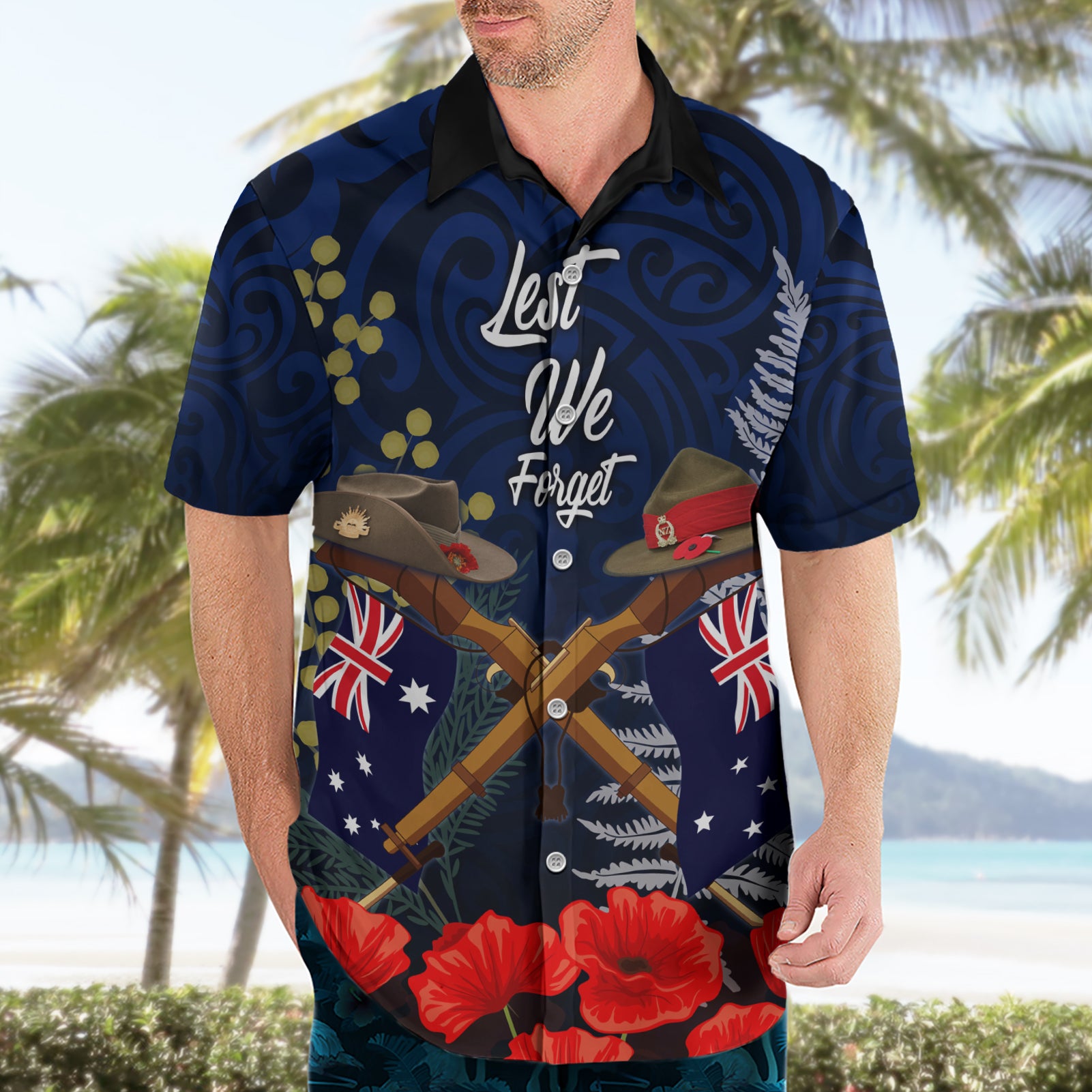 Anzac Day Aussie Mix Maori In Memories Hawaiian Shirt