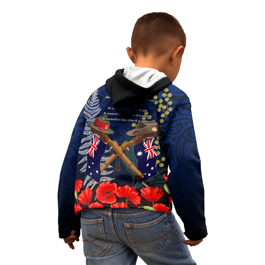 Anzac Day Aussie Mix Maori In Memories Kid Hoodie
