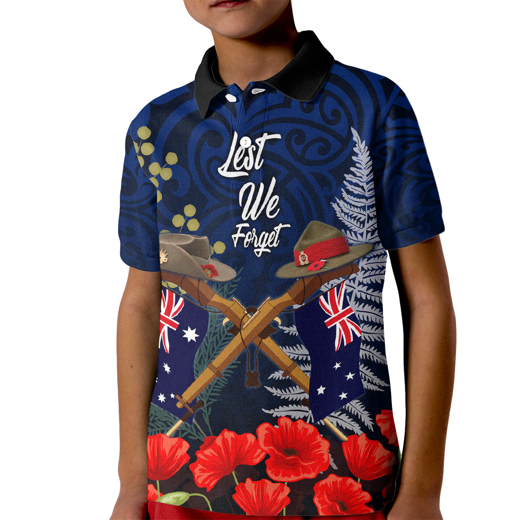 Anzac Day Aussie Mix Maori In Memories Kid Polo Shirt