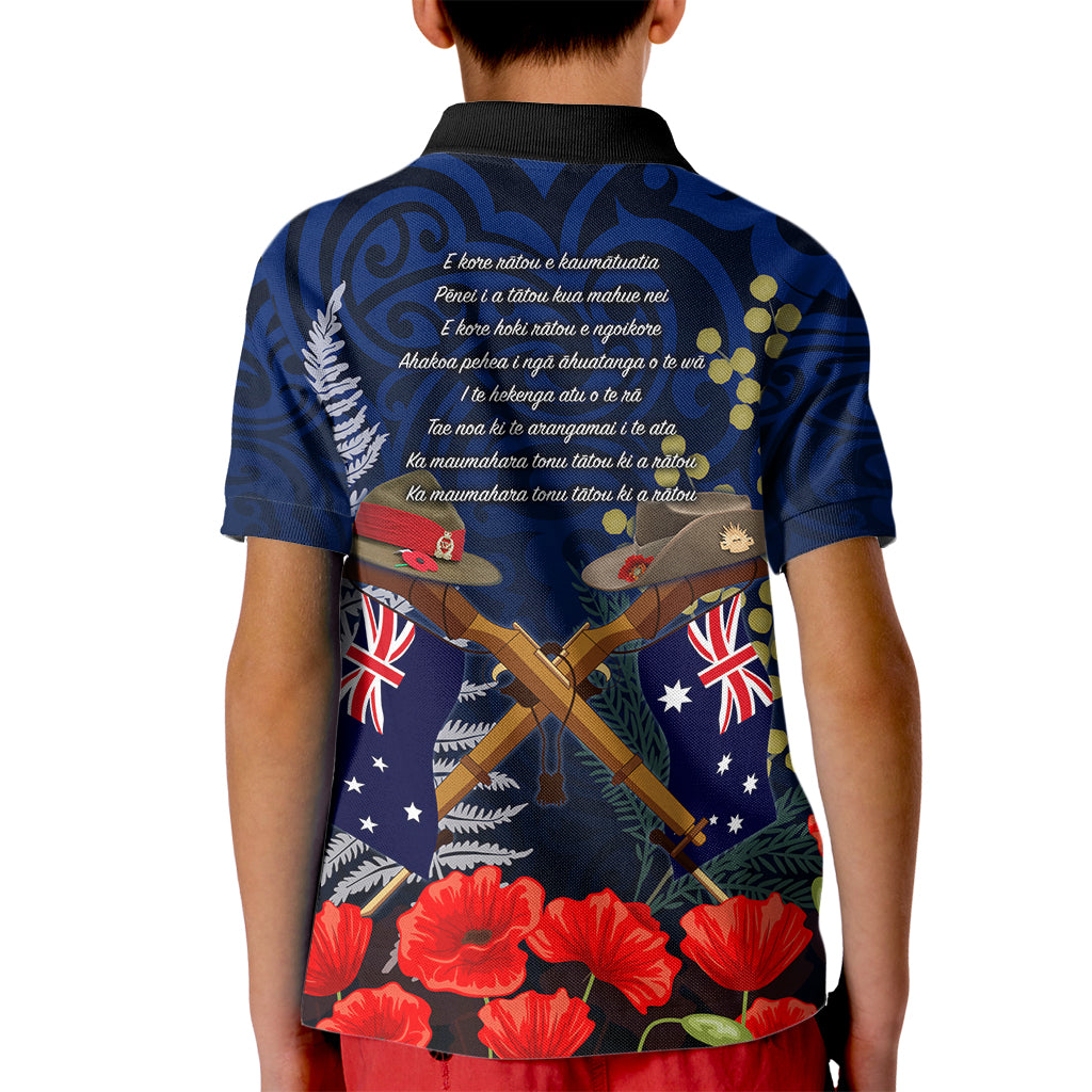 Anzac Day Aussie Mix Maori In Memories Kid Polo Shirt
